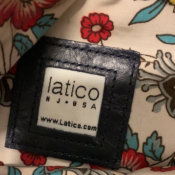 Dark Blue Latico Leather Tote Handbag - Picture 3 of 7